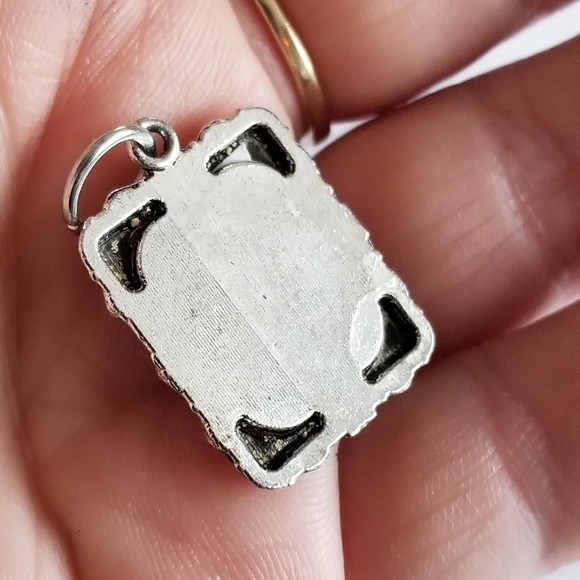 Butterfly wing charm pendant silver tone real insect bug resin handmade - Picture 5 of 10